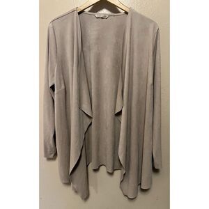 SOFT SURROUNDINGS Ultra Soft Faux Micro Suede Waterfall Open Cardigan Wrap Sz 2X